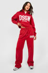 Womens Tall Dsgn Studio Half Zip Sweat & Jogger Tracksuit - Red - 14, Red