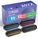 BLACK POINT [avec Puce Lot de 4 Cartouches de Toner pour HP 207X HP 207A HP W2210X W2211X W2212X W2213X pour HP Color Laserjet Pro MFP M283fdw Color Laserjet Pro MFP M282nw MFP M283fdn M255dw M255nw