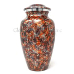 Beautiful Large Floral Aluminium Made Cremation Urn for Human Ashes.