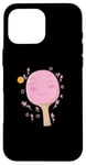 Coque pour iPhone 16 Pro Max Truelle de ping-pong rose tennis de table fille femme