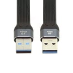 Câble court USB 3.0,USB 3.1 3.0 type A mâle vers mâle,rallonge plate et fine,13 cm,10 Gbit/s,pour ordinateur portable et ordinateur de bureau.[W764]