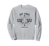 Freedom by God Romans 6:9 Jesus Christ Chain Breaker Sweatshirt