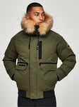 Zavetti Canada Abelli 2.0 Hooded Bomber Coat - Khaki, Khaki, Size S, Men