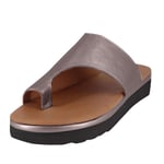 Women Platform Sandal,BaojunHT® Soft PU Leather Shoes Open Toe Comfy Wedges Sole Ladies Casual Big Toe Foot Correction Orthopedic Bunion Corrector Flat Slippers Summer (Brown,40)