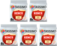 Kenco Flat White Coffee Pods x8, Pack of 5, Total 40 Drinks, Rich Flavor