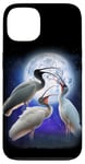 Coque pour iPhone 13 3 Ibis hurlant à la lune, un curieux ornithologue amateur d'oiseaux