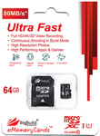 64GB microSD Memory card for Mio MiVue 766, 786, 795, 821, 826 Dashboard Camera