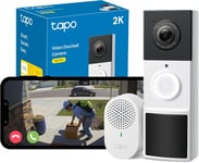 Tapo Wireless Doorbell Camera, 2K 3MP Battery-Powered Video Doorbell, 160°... 