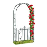 Relaxdays, vert foncé Arche de rosiers porte, Arcade, treillis plantes grimpantes, tuteur métal, 230 x 113,5 x 36,5 cm