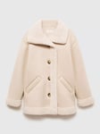 Mango Kids' Beret Coat, Light Beige