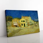 Vincent Van Gogh The Yellow House Classic Painting Canvas Wall Art Print Ready to Hang, Framed Picture for Living Room Bedroom Home Office Décor, 60x40 cm (24x16 Inch)