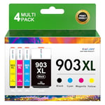 CATJOY 903XL Ink Cartridges Replacement for HP 903 Ink HP 903XL Ink Cartridges Multipack for HP Officejet Pro 6950 6960 Officejet Pro 6970 6960 Printer (903XL Ink,4P)