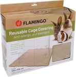 Flamingo Tapis de Cage Lavable pour rongeurs Riley Taupe - 125x125x0,4cm - Absorbe Rapidement l'urine - sans poussière, idéal pour Les Animaux et Les maîtres allergiques