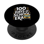 100 Days of School Era Graphique bus scolaire vintage PopSockets PopGrip Adhésif