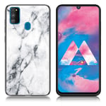 Samsung Fantasy Marble Galaxy M30s kuoret - Valkoinen