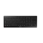 CHERRY STREAM KEYBOARD WIRELESS, Clavier sans fil, Disposition belge (AZERTY), Connexion radio 2,4 GHz, Touches silencieuses, Design plat, Alimenté par batterie, Noir