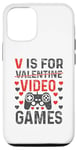 Coque pour iPhone 12/12 Pro V est pour les jeux vidéo, la Saint-Valentin, Funny Gamer, pour hommes et garçons