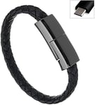 Type C Bracelet Charger - USB Charging Cable - Leather Braided Fast Charging Emergency Smart Fashion Bracelets Cord for HUAWEI/Samsung/phone(for Use with Type C/Android/phone Chargers)Android-20CM