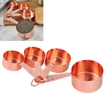 4PCS Rose Gold Stainless Steel Measuring Cups Coffee Spoon With Scale Baking