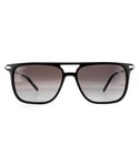 Salvatore Ferragamo Square Mens Black and Silver Grey Gradient Sunglasses - One Size