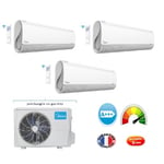 Climatiseur tri split MIDEA 7900 watts + une unité Breezeless 3500 watts + 2 unités Breezeless 2600 watts