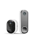 Arlo Ultra 2 4K + Sonnette 2 HD Caméra de Surveillance WiFi Extérieure sans Fil, Autonomie de 6 Mois, Vision Nocturne en Couleur, Emplacement Carte Micro SD, Essai Secure Inclus, 1 Caméra Blanc