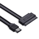 Cy - Double Alimentation - De 50 Cm - 12 V Et 5 V - Esatap - Puissance Esata - Usb 2.0 - Combo À Câble 22Pin Sata - Pour Disque Dur 2.5, 3.5