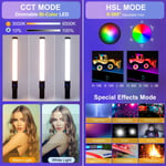 New RGB Handheld LED Video Light 3000K To 6500K Rechargeable RGB Light Wand For