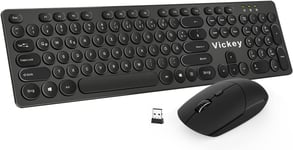 Ensemble Clavier Et Souris Sans Fil-Clavier Sans Fil Avec Souris-2,4 G-Capuchons Ronds-Pour Windows,Ordinateur,Bureau,Pc,Ordinateur Portable,Ordinateur Portable