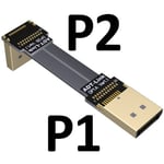 5cm P1(A)-P2(B) DisplayPort câble d'extension Flex 1.4, câble coudé 8K 4K HDR 165Hz, affichage 60Hz, adaptateur de Port pour vidéo PC portable TV DP 1.4 1.2 Nipseyteko