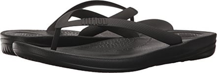 Fitflop Iqushion Ergonomic Flip-Flops, Men Open Toe Sandals, Black (Black 001), 11 UK (45 EU)