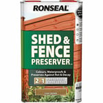 Ronseal RSLSFAB5L 5 Litre Shed and Fence Preserver - Autumn Brown