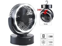 Ventilateur mobile rechargeable avec batterie d'appoint et lampe intégrée - Sic