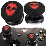 Playrealm FPS Bâton Prises de Pouce Thumbstick Grip et Prolongateur Impression Caoutchouc Silicone Poignée Couvrir 2 ensembles pour Manette Xbox Series X/S et Xbox One (Rouge Fantôme)