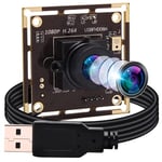 ELP 1080P USB Camera Module with 100 Degree No Distortion Lens,2MP Tiny USB Camera with IMX323 Sensor UVC Video Webcam with Microphone,Compatible with Windows,Linux,Mac OS and Raspberry Pi