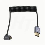 Micro Hdmi 4K 8K 60Hz Câble Spiralé Hdmi À Angle Droit Pour Sony A7Iii A7Riv Canon R5 R6 Gh4 S5 Z50 Caméra Atomos Ninja V Portkeys Moniteur Type A D Hdmi 2.1