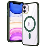 iPhone 11 etui med et ringstativ - Grøn