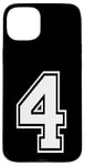 iPhone 15 Plus Number Four #4 Sports Team Uniform Birthday Anniversary Case