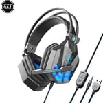 A Casque de jeu filaire à lumière LED avec microphone, casque de jeu professionnel pour ordinateur, PS4, PS5, Xbox Bass, stéréo PC,x, nouveau ""Nipseyteko