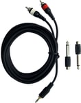 Pulse Minijack til 2x Phono (RCA) + 2x Jack adaptere