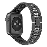 Apple Watch Series 4 44mm klockarmband med strassdekor i kristall - Svart