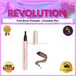 REVOLUTION Fast Brow Pomade Clickable Pen Ash Brown 1g BRAND NEW