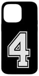 iPhone 14 Pro Max Number Four #4 Sports Team Uniform Birthday Anniversary Case