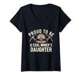 Womens Proud To Be The Daughter Of A Coal Miner National Miners Day V-Neck T-Shirt