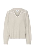 Vero Moda Vmodette Ls V-Neck Stitch Knit Vma Beige