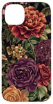 Coque pour iPhone 14 Plus Roses multicolores luxuriantes avec des teintes de minuit