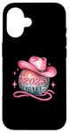 iPhone 16 It's 2025 Y'all New Years Disco Ball With Pink Cowboy Hat Case