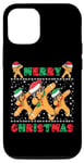 Coque pour iPhone 12/12 Pro Joyeux Noël Dabbing Gingerbread Men with Xmas Hats