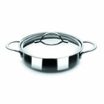 Ibili Noah Round Dish with Lid, Stainless Steel, Silver, 32 x 32 x 7 cm