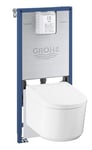 GROHE Rapid SLX Pack bâti WC 4 en 1, Prise de courant intégrée, WC lavant complet Sensia, Supports muraux, Set d'isolation phonique pour WC, Régulateur de débit inclus, 36509SH0